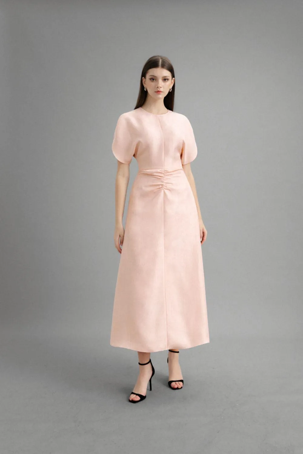 Sola A-line Round Neck Modal Midi Dress