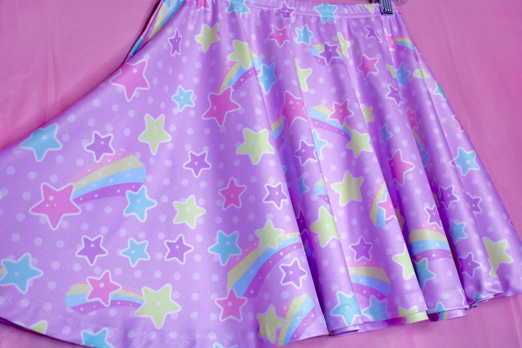 Starry Party Purple Skater Skirt [Made To Order]