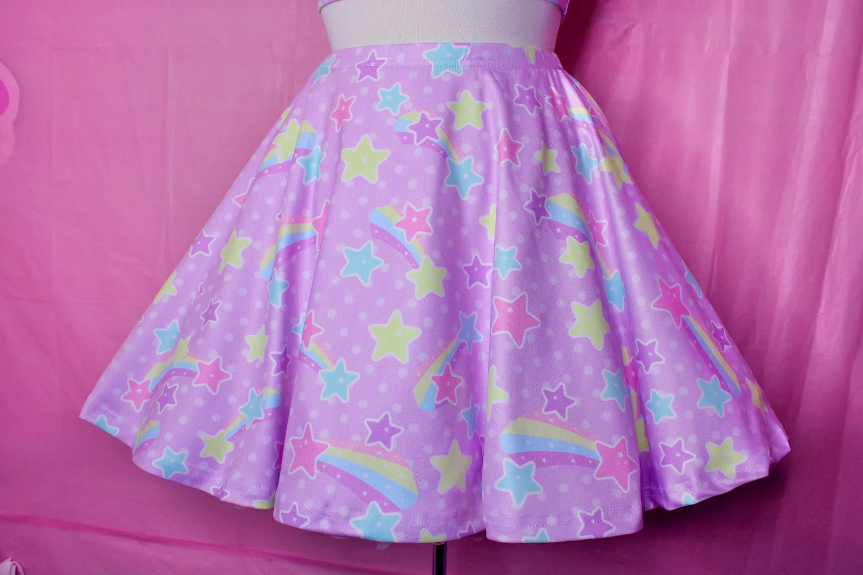 Starry Party Purple Skater Skirt [Made To Order]