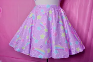 Starry Party Purple Skater Skirt [Made To Order]