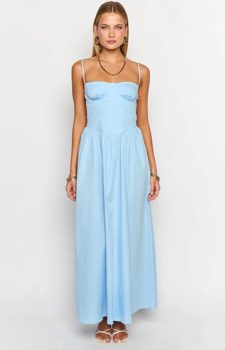 Stay Close Blue Maxi Dress