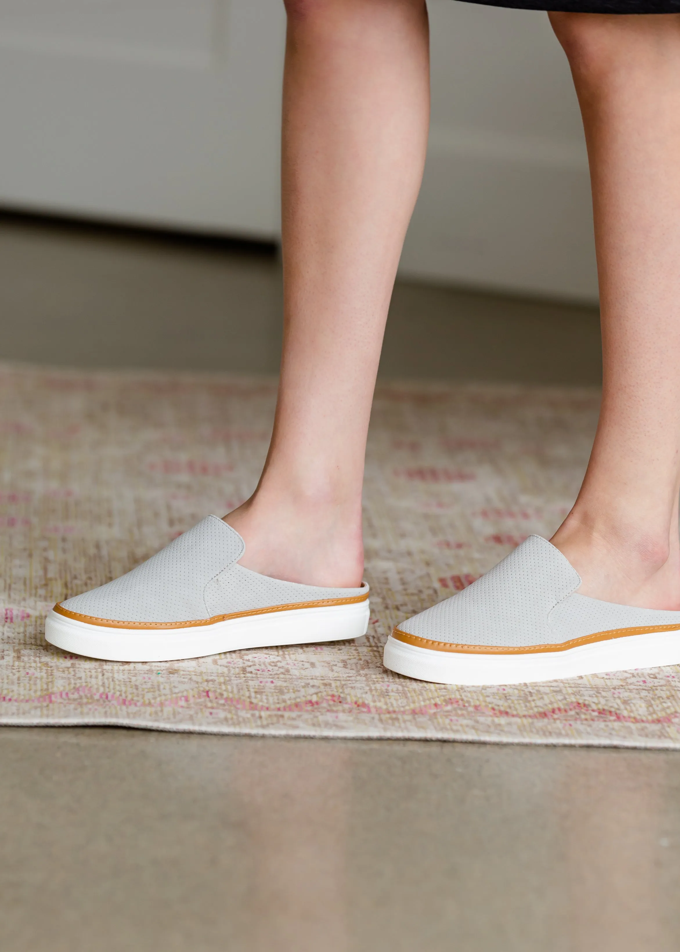 Suede Detail Stone Slip On Mule - FINAL SALE