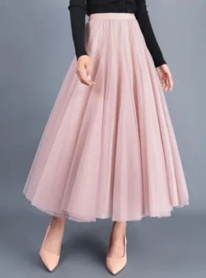 TastyHottie - A-Line Elegant Maxi Tulle Ankle Length Skirt