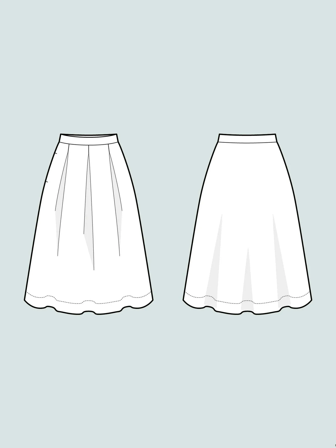 THE ASSEMBLY LINE • Three Pleat Skirt Sewing Pattern (XS - L)