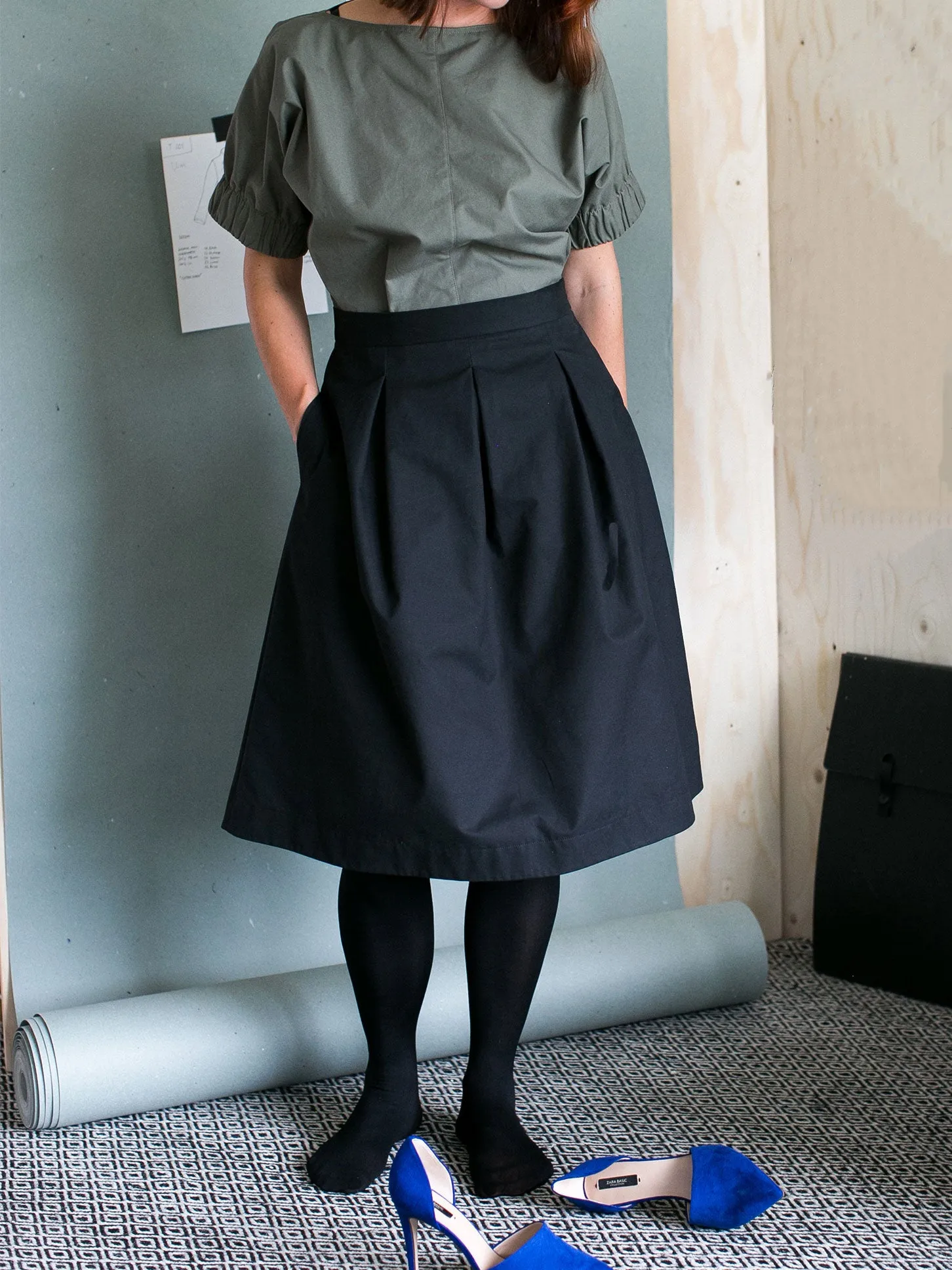 THE ASSEMBLY LINE • Three Pleat Skirt Sewing Pattern (XS - L)