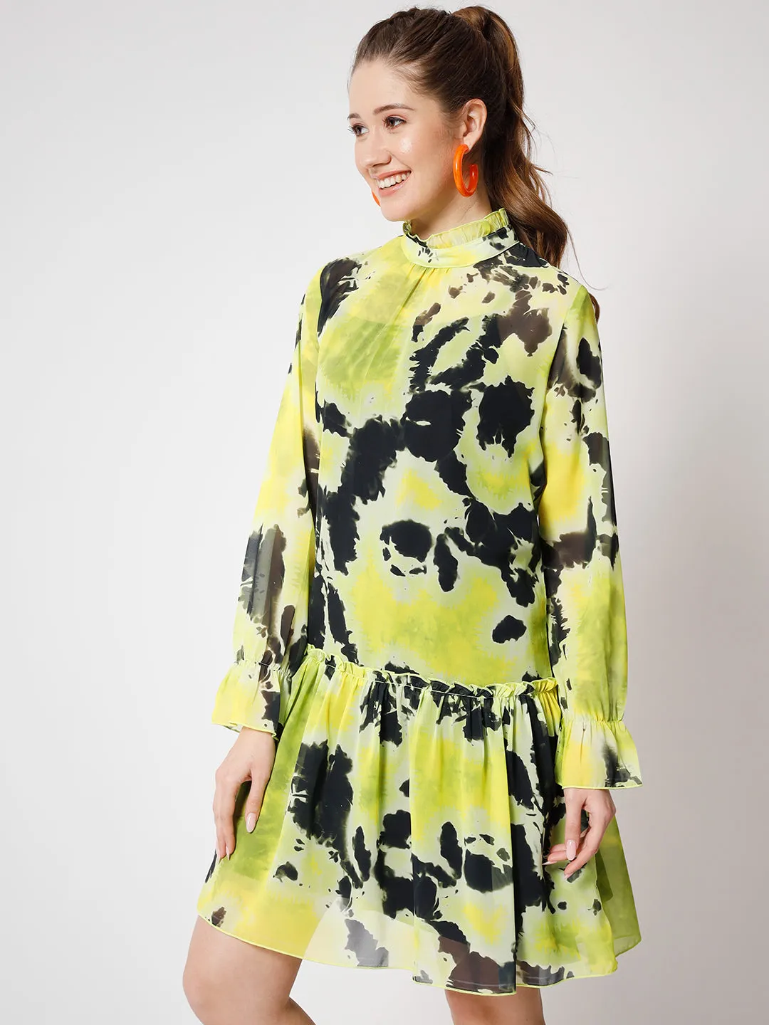 Tie and Dyed Georgette A-Line Dress