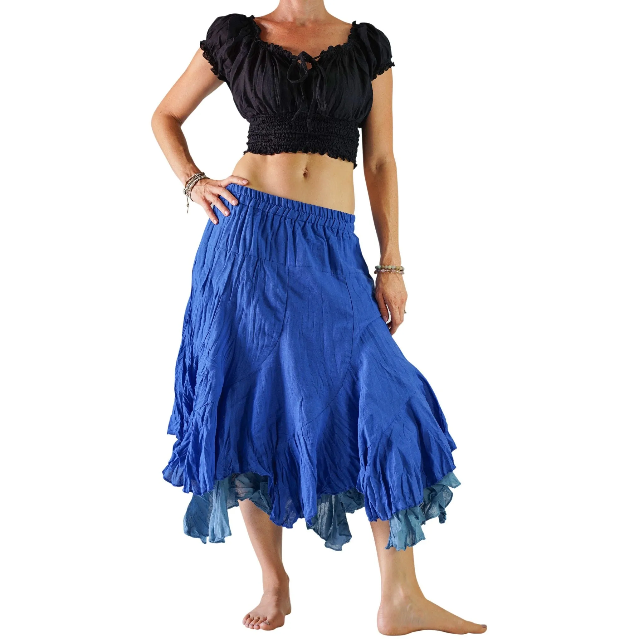 'Two Layer' Renaissance Skirt - Blue