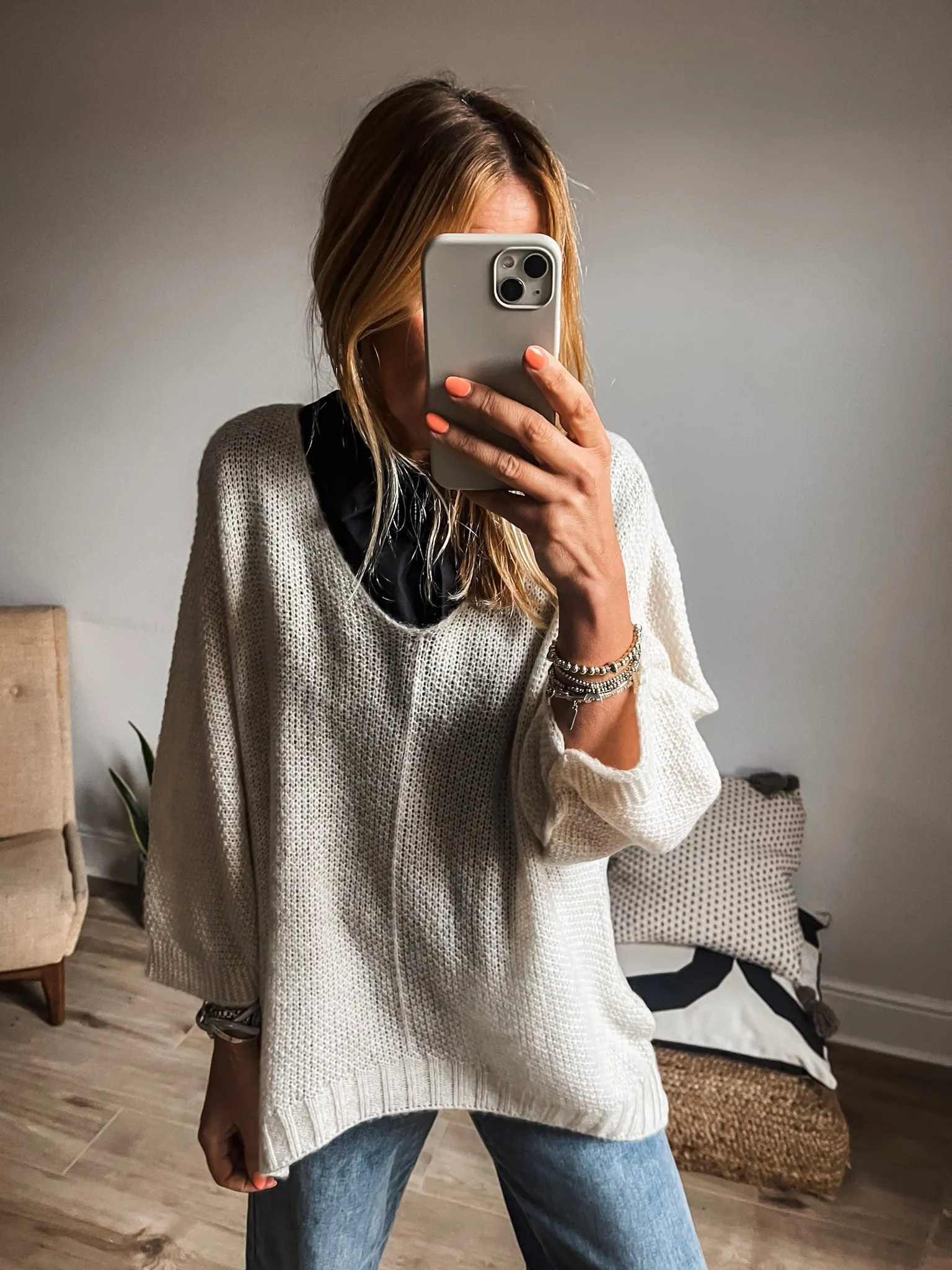 V-Neck Knit Jumper