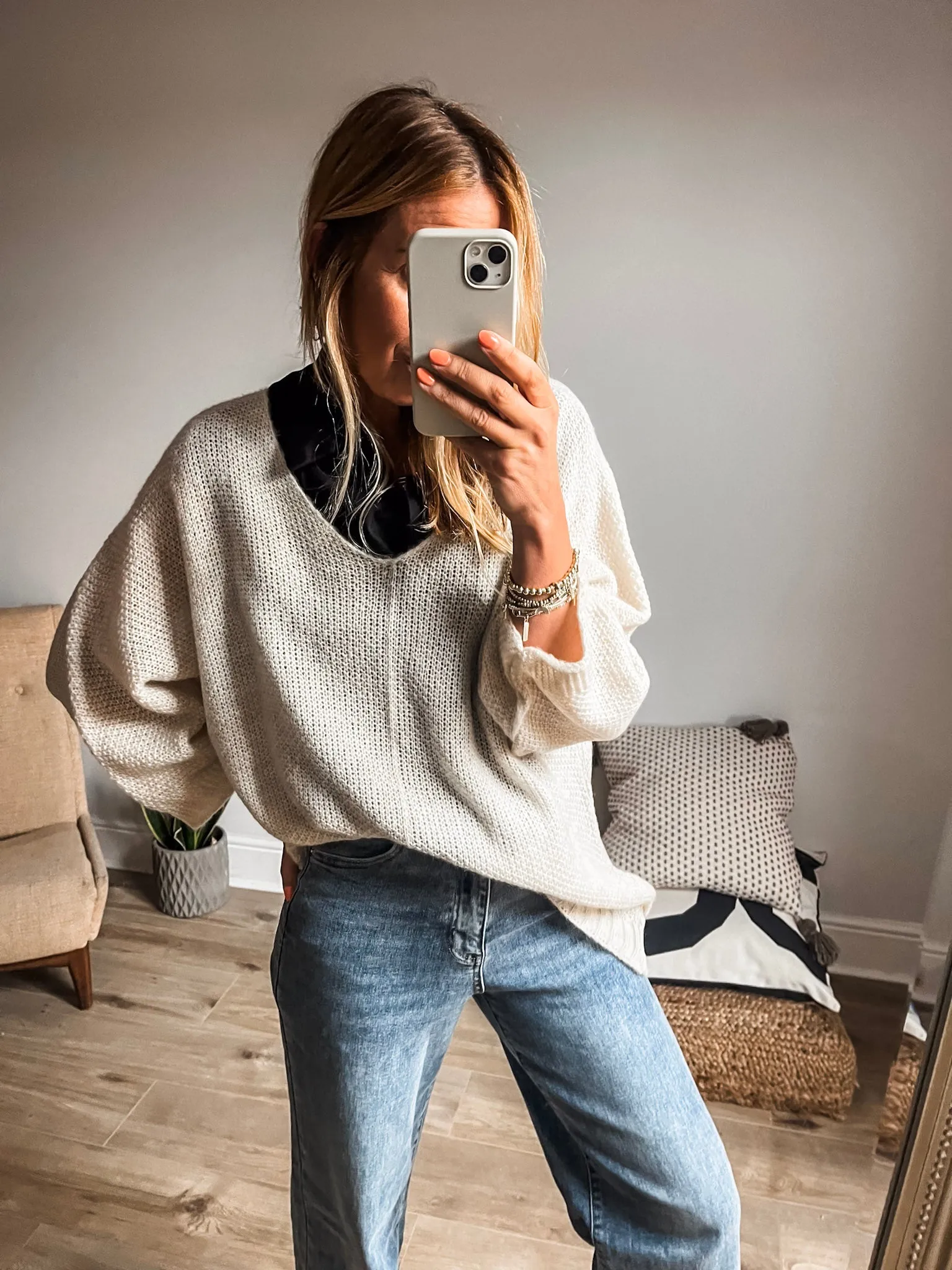 V-Neck Knit Jumper