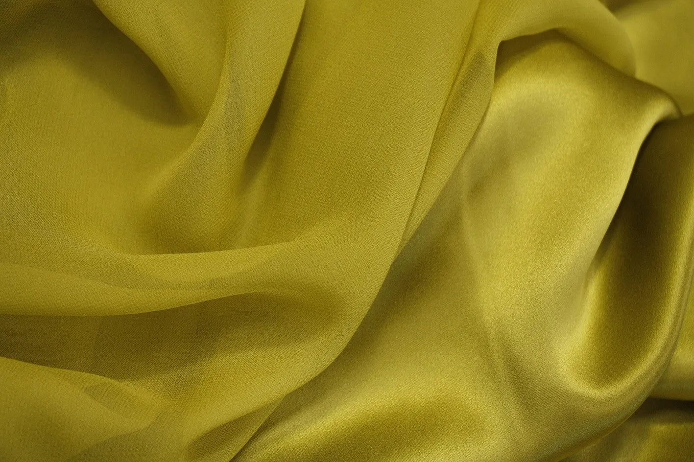 Warm Olive Silk Georgette