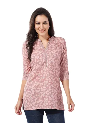 Women's Rayon Printed Short Kurti Kurta Tunic Top