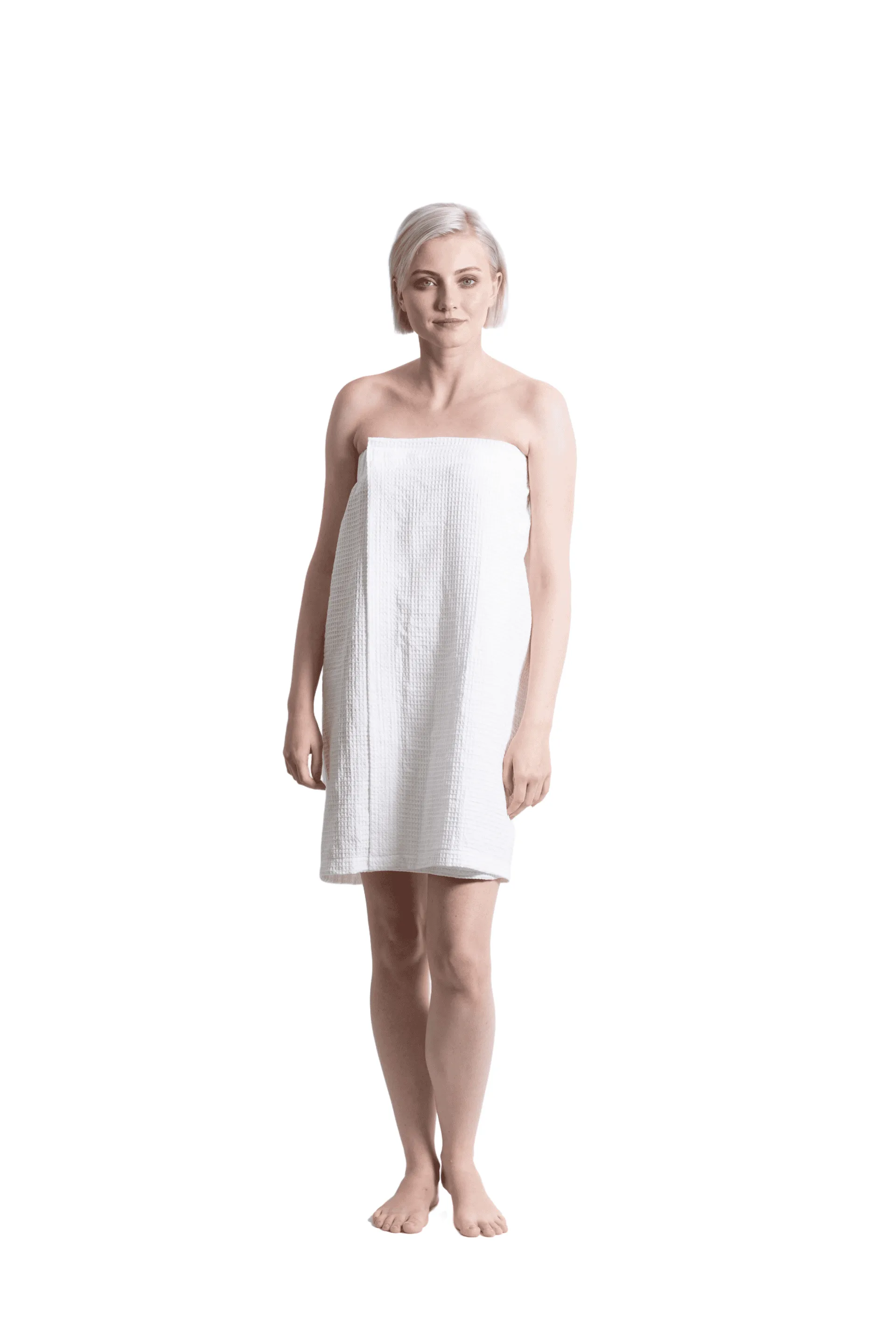 Women's Waffle Body Wrap, Lightweight Cotton Turkish & Comfortable, (White)